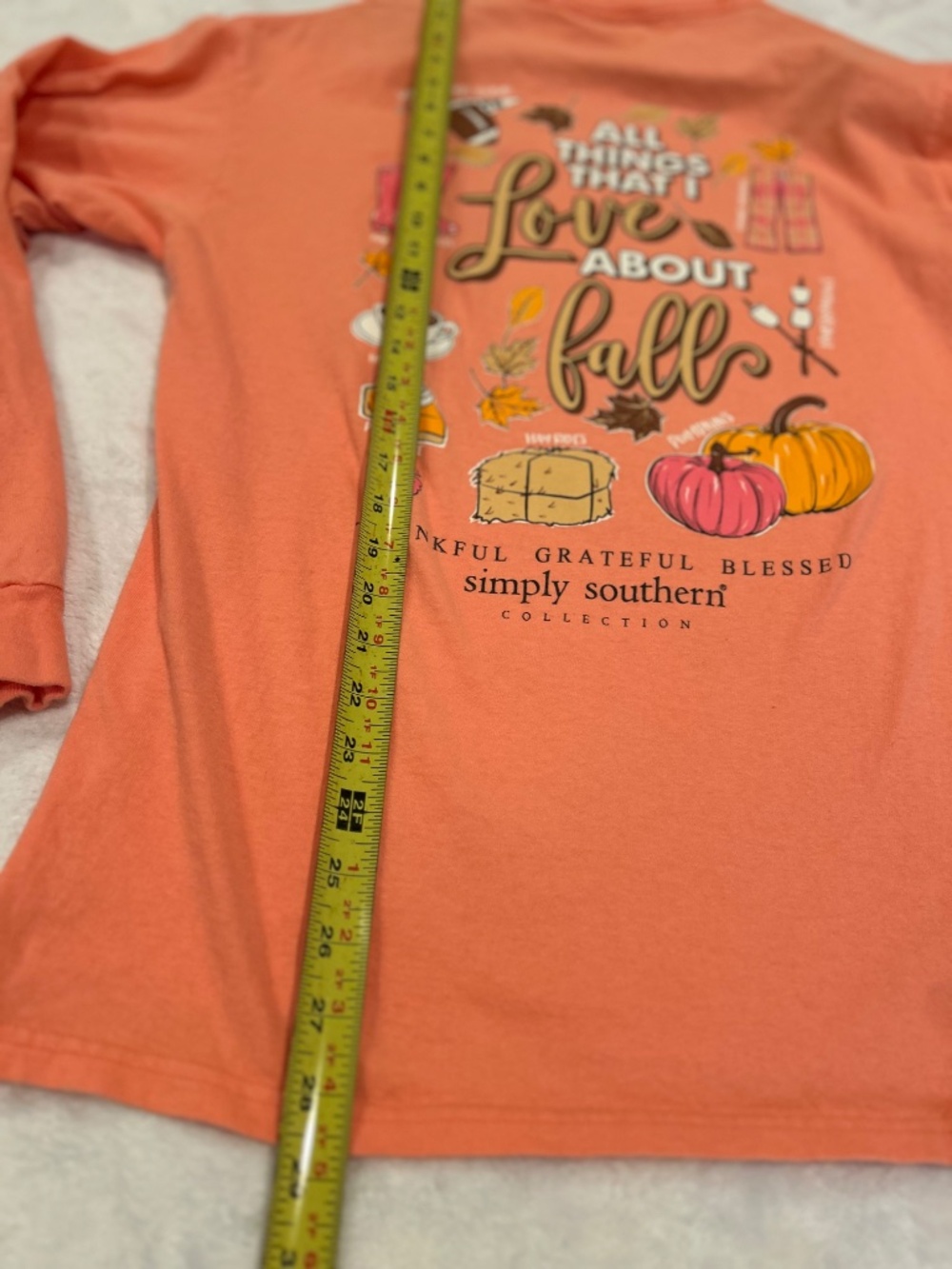 Long Sleeve Tee by Simply Southern I love Fall Large - Picture 5 of 8